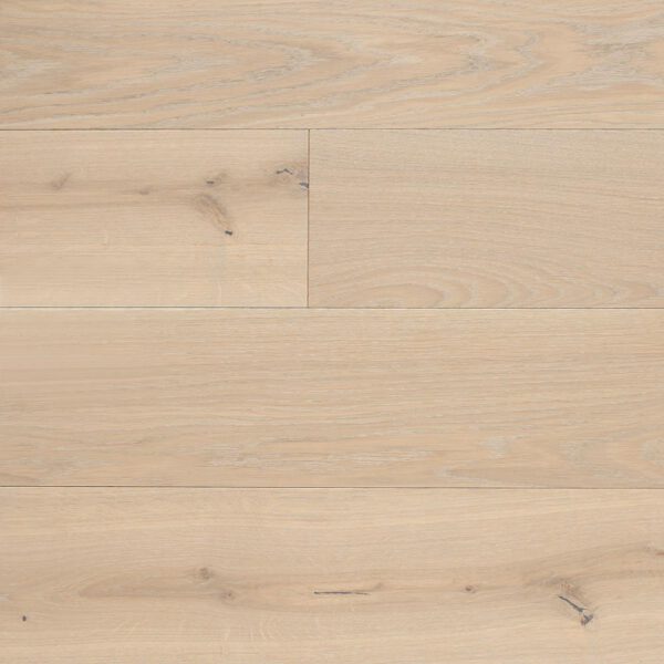 Zbliżenie na białą podłogę drewnianą z wykończeniem Rustik.